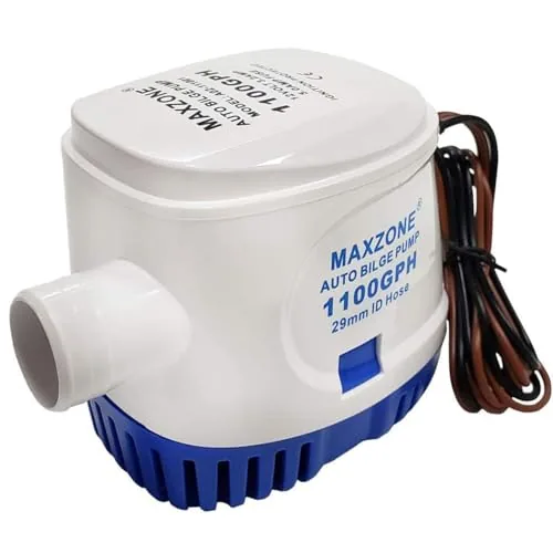 MAXZONE 1100GPH 12V Bilge Pump with Built-In Float Switch