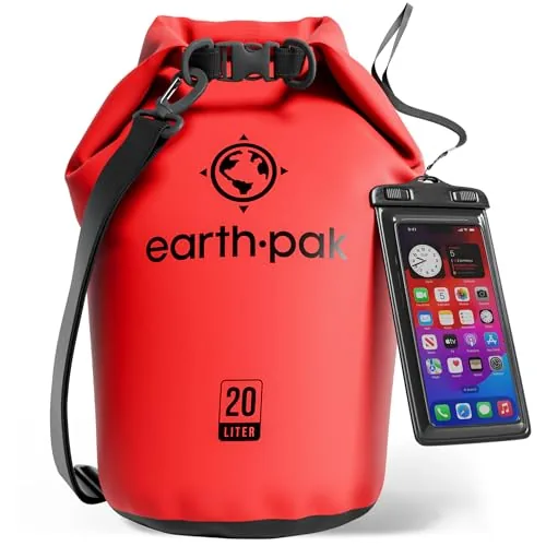 Earth Pak 20L Waterproof Dry Bag with IPX8 Phone Case