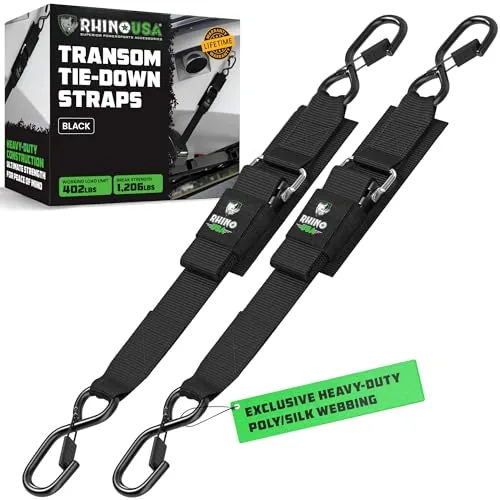 Rhino USA Boat Transom Straps 2-Pack Trailer Tie Downs