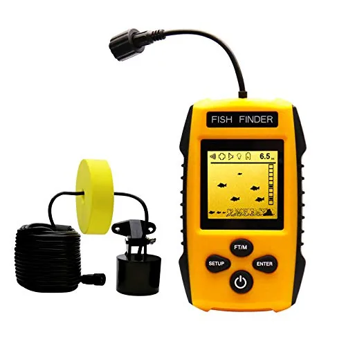 Yoocylii Handheld Fish Finder 328ft Sonar Depth LCD