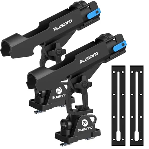 PLUSINNO 2-in-1 Track & Deck Mount Kayak Rod Holder