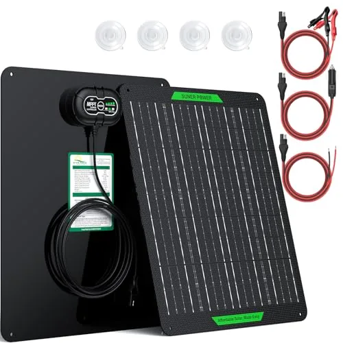 SUNER POWER 20W 12V MPPT Solar Battery Maintainer