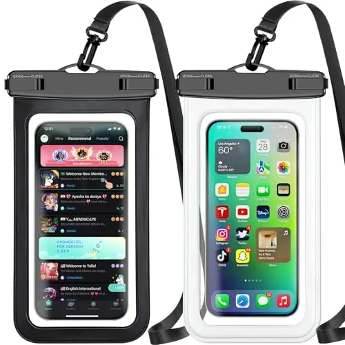 Famoby Waterproof Phone Pouch IP68 2-Pack with Lanyard